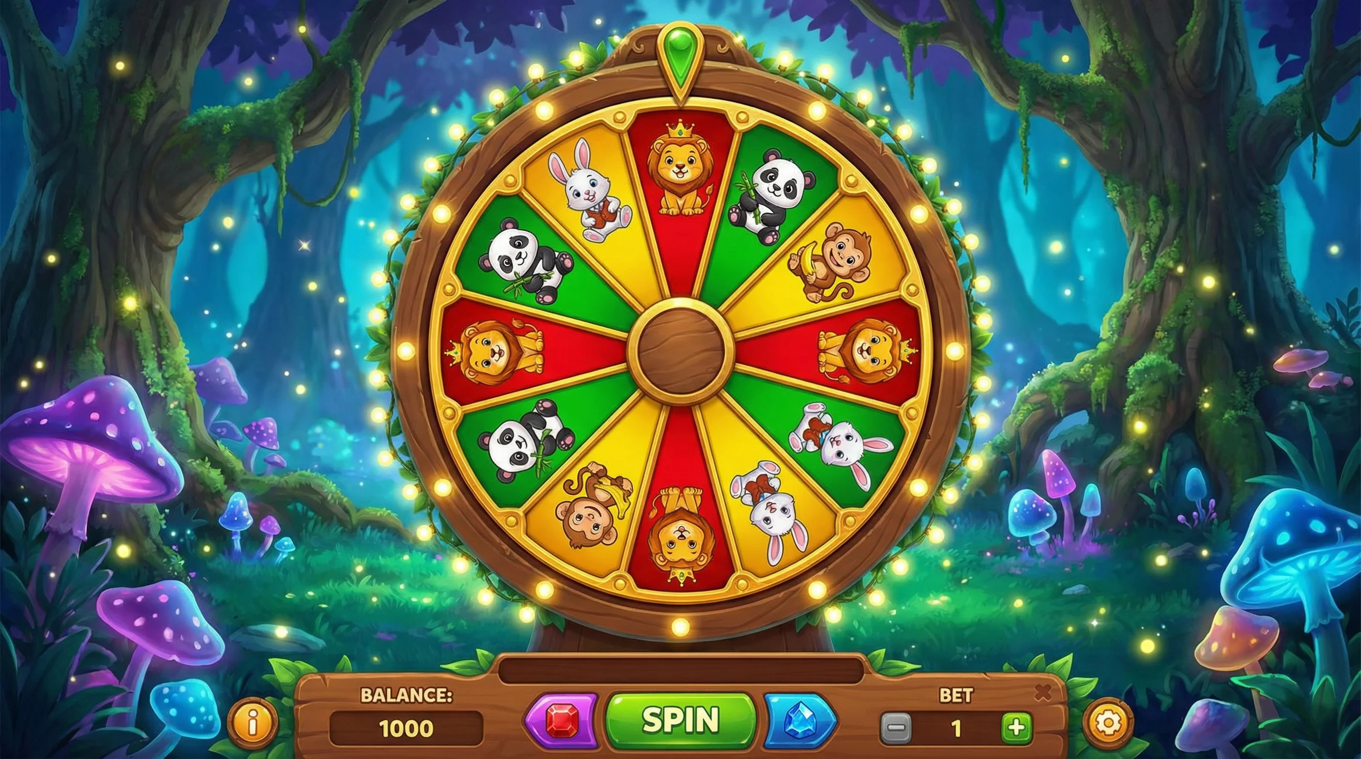 森林舞会电子游戏可爱动物主题界面